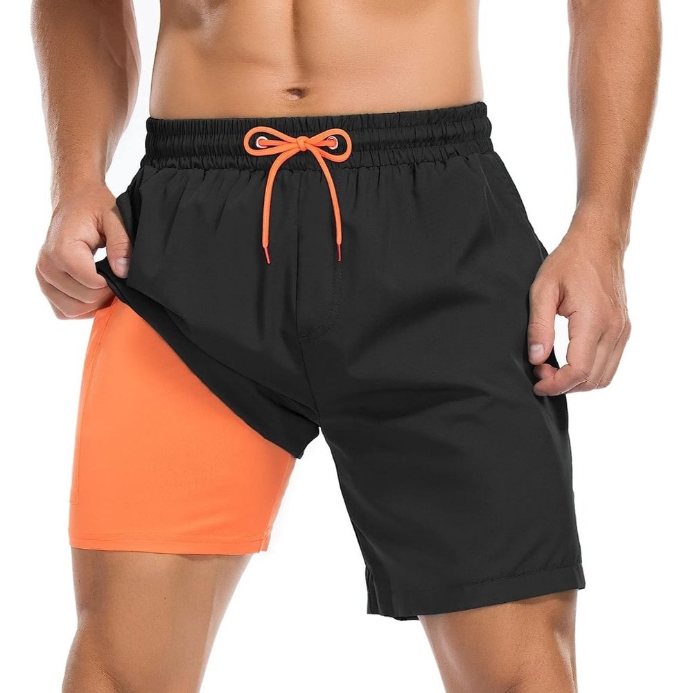 Swim Trunks Quick Dry Bathing Suit for Men with Compression Liner